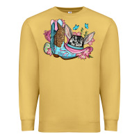 Antique Gold Easter cowboy boots hat Premium Sweatshirt - OliviaCreatesArt