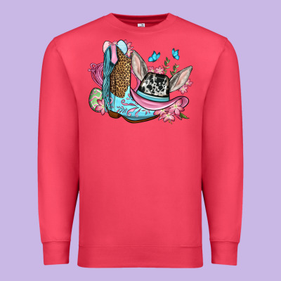 Easter Cowboy Boots Hat Premium Sweatshirt Designed By Oliviacreatesart
