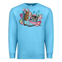 Ocean Blue Easter cowboy boots hat Premium Sweatshirt - OliviaCreatesArt