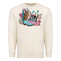 Sandshell Easter cowboy boots hat Premium Sweatshirt - OliviaCreatesArt
