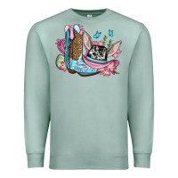 Seafoam Easter cowboy boots hat Premium Sweatshirt - OliviaCreatesArt