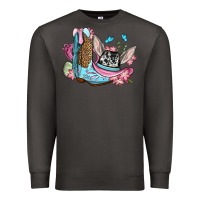 Smoke Easter cowboy boots hat Premium Sweatshirt - OliviaCreatesArt
