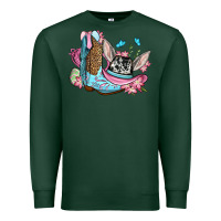Sports Green Easter cowboy boots hat Premium Sweatshirt - OliviaCreatesArt