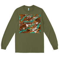 Army Green tiger cowhide tumbler Long Sleeve Tee - BarkalooDesign