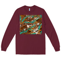 Burgundy tiger cowhide tumbler Long Sleeve Tee - BarkalooDesign