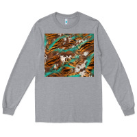 Heather Grey tiger cowhide tumbler Long Sleeve Tee - BarkalooDesign