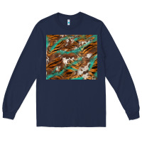 Navy tiger cowhide tumbler Long Sleeve Tee - BarkalooDesign