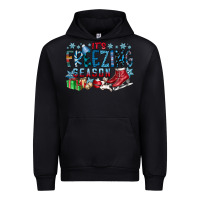 Black It's Freezing Season Urban Hoodie - CowhideDigitalArt