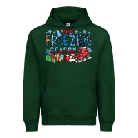 Forest Green It's Freezing Season Urban Hoodie - CowhideDigitalArt