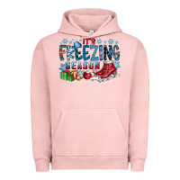 Pigment Salmon It's Freezing Season Urban Hoodie - CowhideDigitalArt