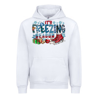 White It's Freezing Season Urban Hoodie - CowhideDigitalArt