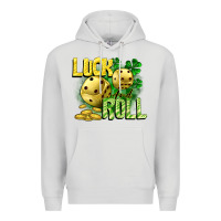 Dove Grey Luck and roll Premium Hoodie - CowGirlArtShop