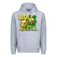 Heather Grey Luck and roll Premium Hoodie - CowGirlArtShop
