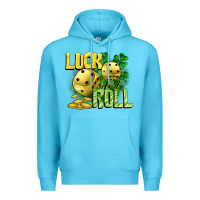 Ocean Blue Luck and roll Premium Hoodie - CowGirlArtShop