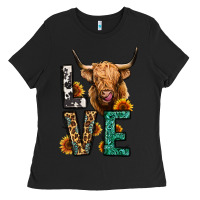 Black love long haired cow Ladies Tee - Jasminsmagicworld