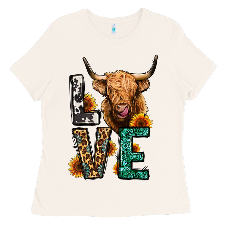 Love Long Haired Cow Ladies Tee by Jasminsmagicworld | Teevron