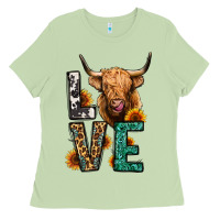 Matcha love long haired cow Ladies Tee - Jasminsmagicworld