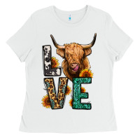 White love long haired cow Ladies Tee - Jasminsmagicworld