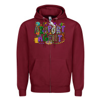 Burgundy airport agent mardi gras Zipper Hoodie - CowGirlArtShop