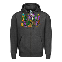 Charcoal Heather airport agent mardi gras Zipper Hoodie - CowGirlArtShop