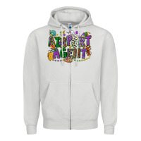 Dove Grey airport agent mardi gras Zipper Hoodie - CowGirlArtShop