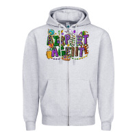 Heather Grey airport agent mardi gras Zipper Hoodie - CowGirlArtShop