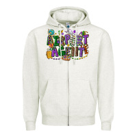 Oatmeal Heather airport agent mardi gras Zipper Hoodie - CowGirlArtShop