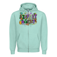 Seafoam airport agent mardi gras Zipper Hoodie - CowGirlArtShop