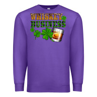 Purple St. Patrick's Day whiskey business Premium Sweatshirt - OliviaCreatesArt