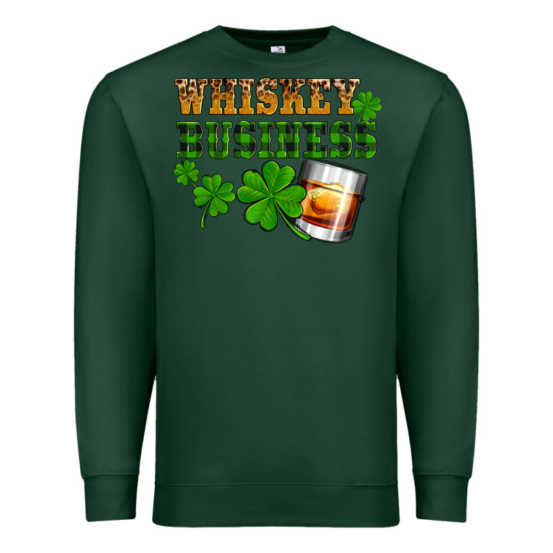 St. Patrick's Day Whiskey Business Premium Sweatshirt by OliviaCreatesArt | Teevron