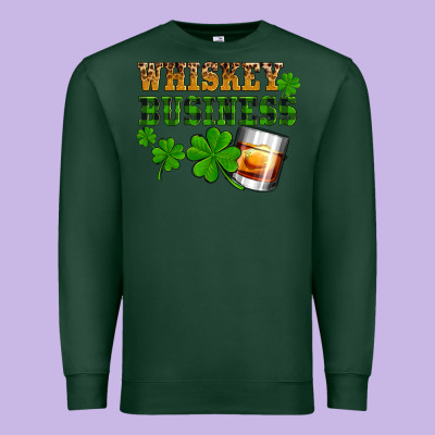 St. Patrick's Day Whiskey Business Premium Sweatshirt Designed By Oliviacreatesart