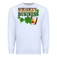 White St. Patrick's Day whiskey business Premium Sweatshirt - OliviaCreatesArt