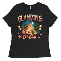 Black glamping crew Ladies Tee - NancyCooperArtShop