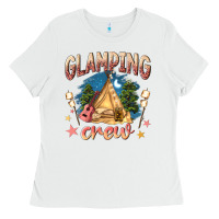 White glamping crew Ladies Tee - NancyCooperArtShop