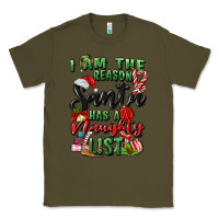 Army Green i am the reason santa has a naughty list Classic Tee - MaliasSmallBusiness