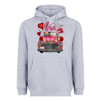 Heather Grey Western Valentines Day Truck Love Bird Letter Heavyweight Hoodie - FaDigitalArtStudio
