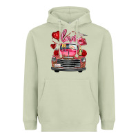 Matcha Western Valentines Day Truck Love Bird Letter Heavyweight Hoodie - FaDigitalArtStudio