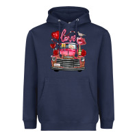 Navy Western Valentines Day Truck Love Bird Letter Heavyweight Hoodie - FaDigitalArtStudio