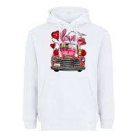 White Western Valentines Day Truck Love Bird Letter Heavyweight Hoodie - FaDigitalArtStudio