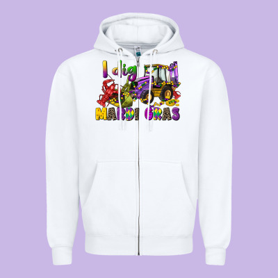 I Dig Mardi Gras Zipper Hoodie Designed By Cowgirlartshop