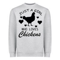 Heather Grey Just A Girl Who Love Chickens Heavyweight Sweatshirt - Bettercallsaul