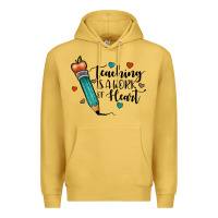 Antique Gold teaching i̇s a work of heart Premium Hoodie - JahusDesignShop