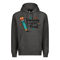 Charcoal Heather teaching i̇s a work of heart Premium Hoodie - JahusDesignShop