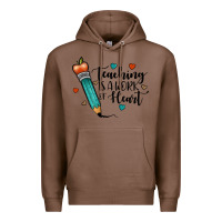 Chestnut teaching i̇s a work of heart Premium Hoodie - JahusDesignShop