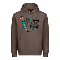 Coffee teaching i̇s a work of heart Premium Hoodie - JahusDesignShop