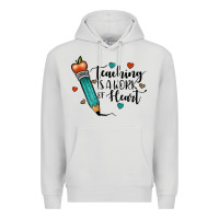 Dove Grey teaching i̇s a work of heart Premium Hoodie - JahusDesignShop
