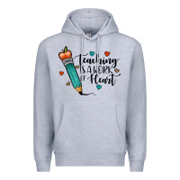 Heather Grey teaching i̇s a work of heart Premium Hoodie - JahusDesignShop