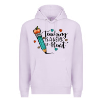 Lilac teaching i̇s a work of heart Premium Hoodie - JahusDesignShop