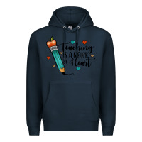 Navy teaching i̇s a work of heart Premium Hoodie - JahusDesignShop