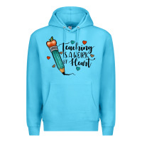 Ocean Blue teaching i̇s a work of heart Premium Hoodie - JahusDesignShop